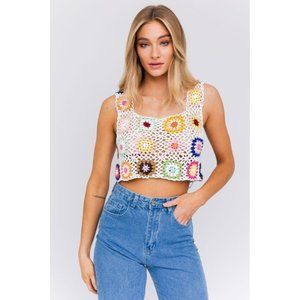 LE LIS MULTI CROCHET TOP MULTICOLOR